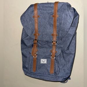 Herschel Blue w/ Leather straps backpack